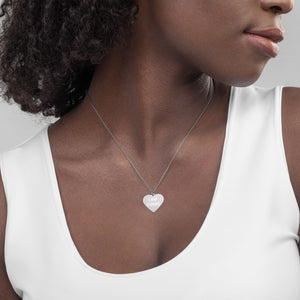 Engraved COREG Silver Heart Necklace